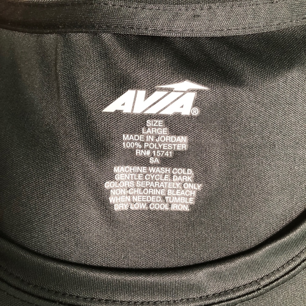 AVIA Crew Neck Short Sleeve Lightweight Tagless Active Athletic Top Black EUC - Picture 6 of 6